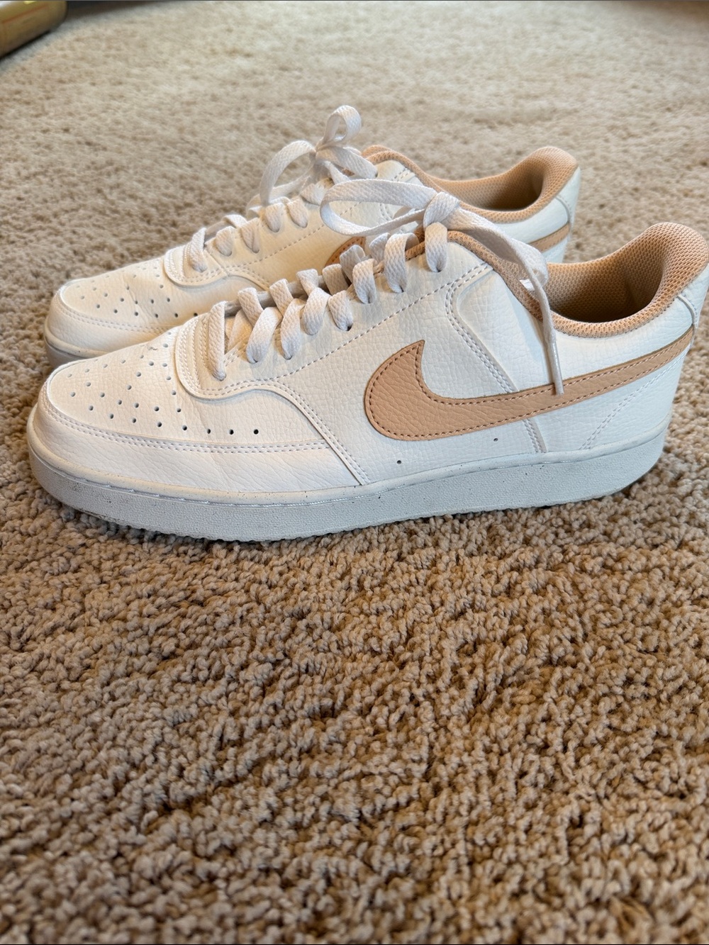 Nike Women’s Sneakers White with Beige Swoosh